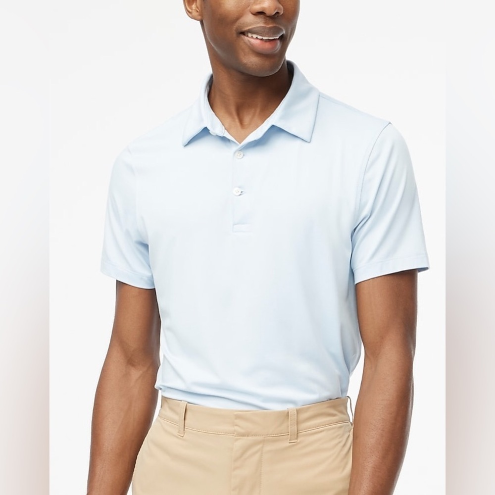 J. Crew Factory Performance polo shirt in Faded Chambray